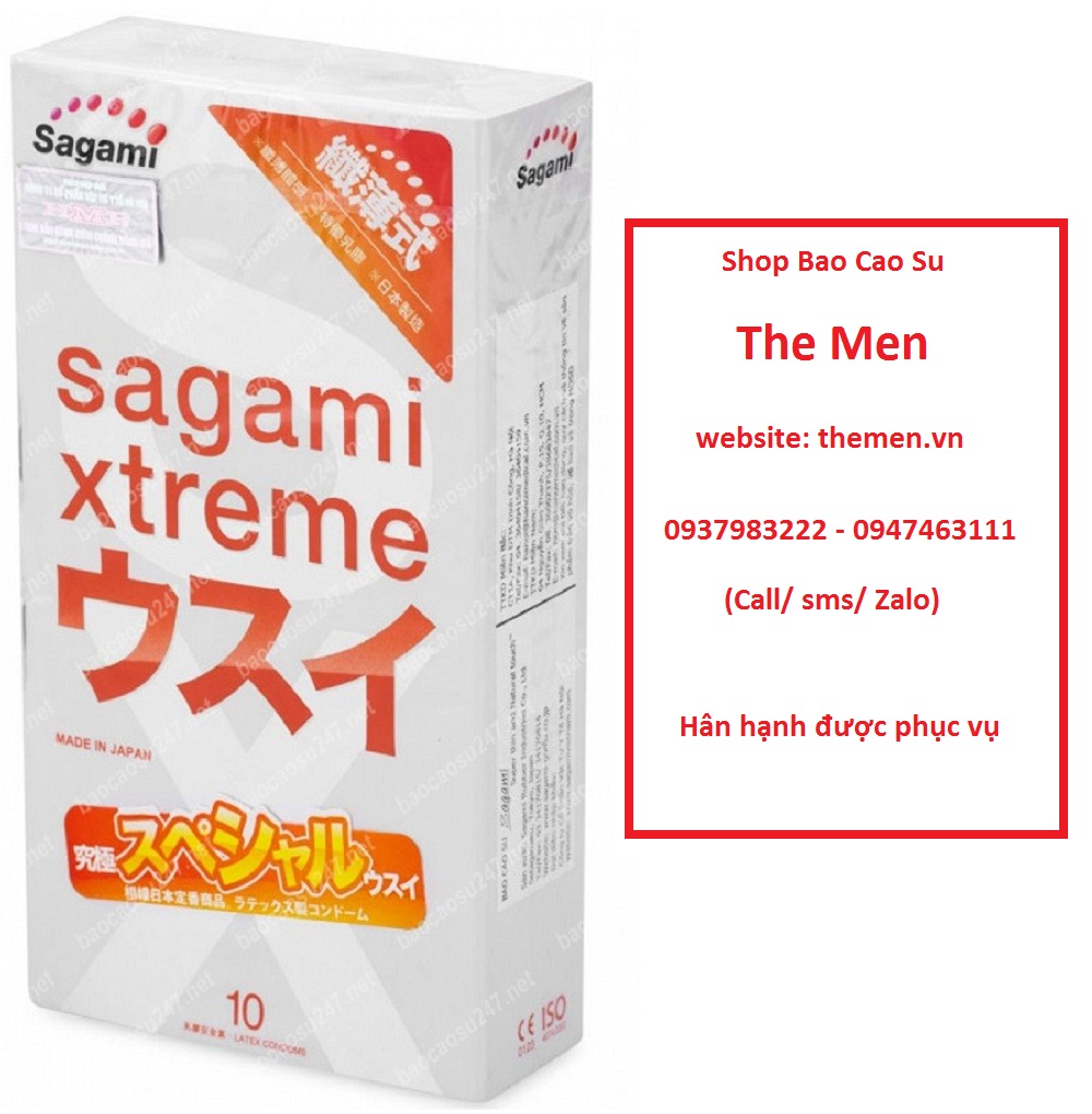 Description: Sagami Xtreme Super Thin : Bao cao su có nhiều chất bôi trơn